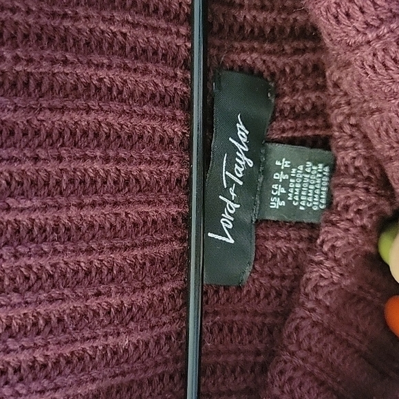 𝅺LORD & TAYLOR Burgundy Sweather US S - Picture 5 of 8